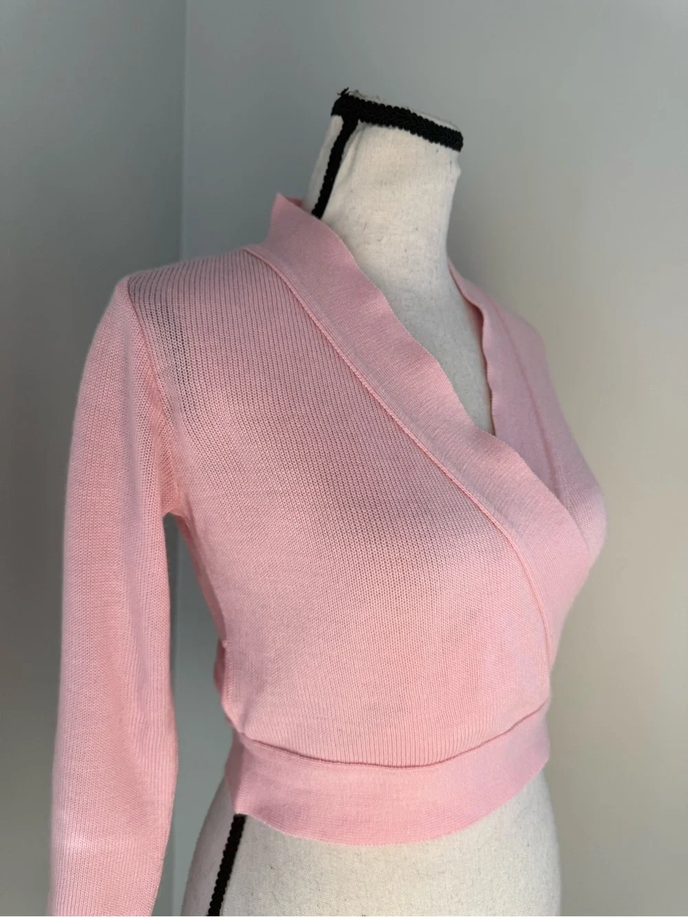 Eurotard Pink Wrap Ballet Cardigan Sweater Shrug Long Sleeve Dance Warm Up Top M